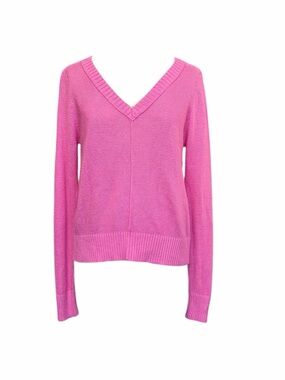 Fresh Produce NWT V-Neck Pink Women's Lightweight Knit Sweater S Cotton Blend